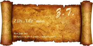 Zih Tímea névjegykártya